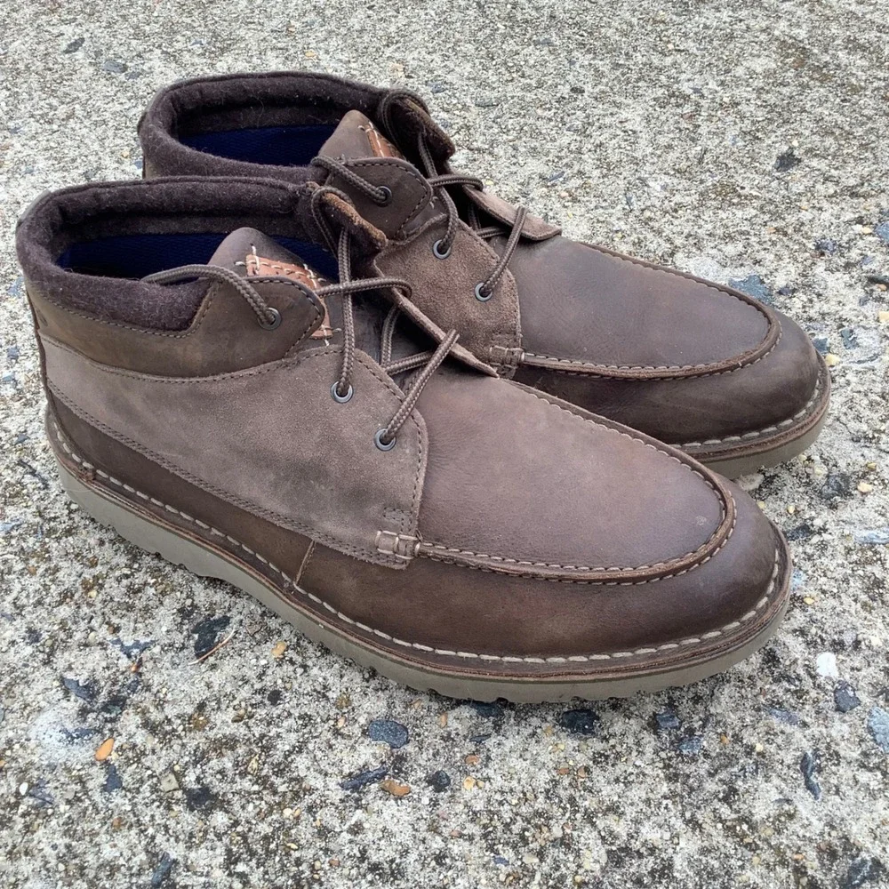 Clarks Collection Mens Brown Leather Suede Chukka Boots 261629357100 Size 11